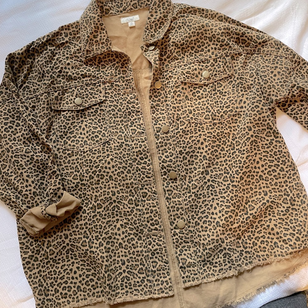 Cheetah Print Denim Jacket